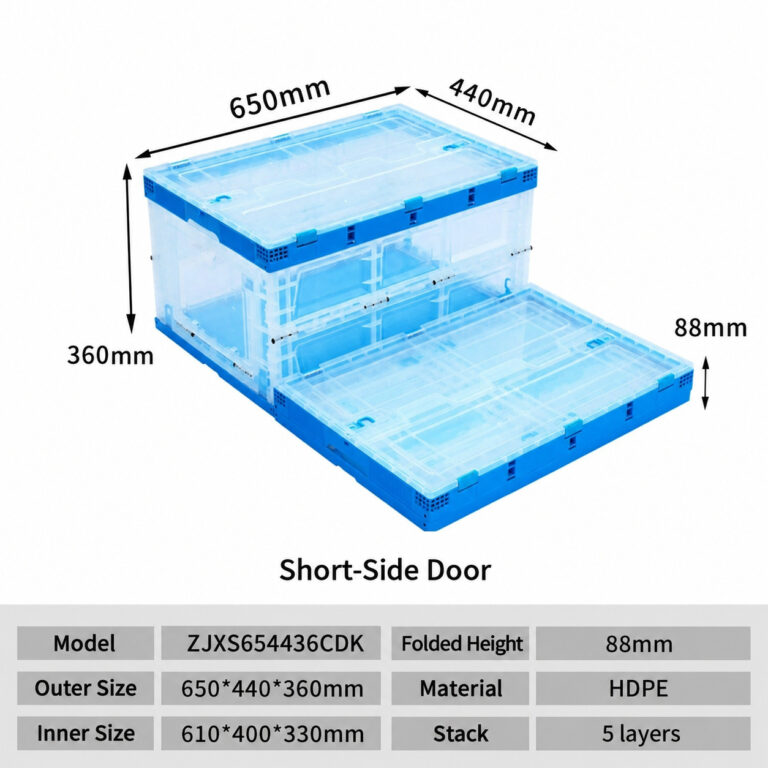 ZJXS654436CDK clear folding box dimension drawing, 650 × 440 × 360 mm